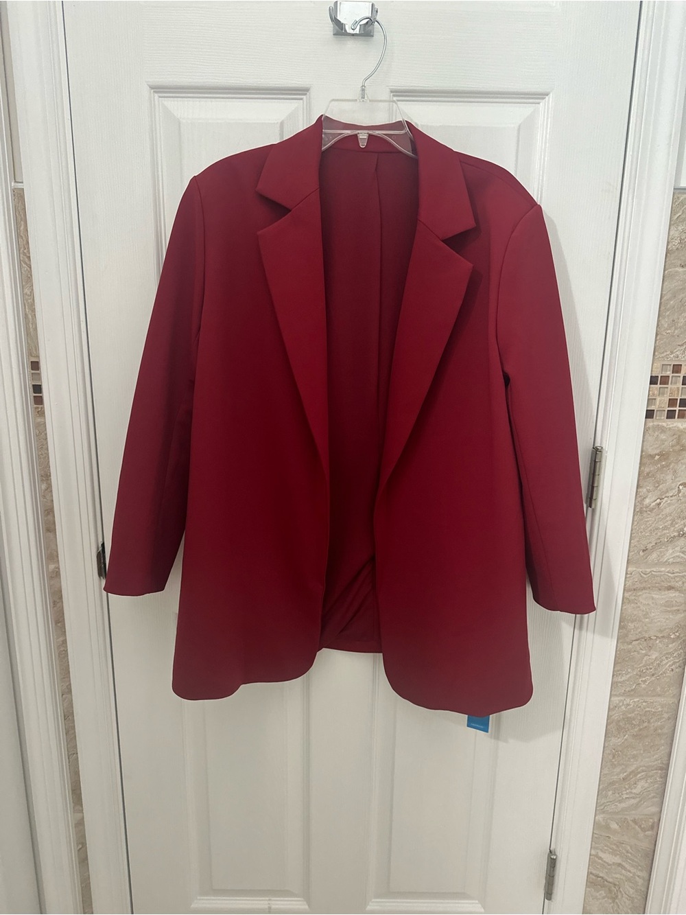 Cupshe Women's Wine Open-Front Blazer Jacket